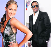 (L-R) Jennifer Lopez and P Diddy