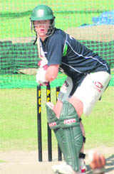 Kevin O Brien bats in the nets at the PCA Stadium in Mohali on Wednesday.