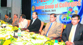 Speakers on the dais at the Biologic-2011 lecture series in Dehradun on Thursday.