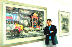 Artist Bheem Malhotras exhibition at Alliance Francaise de Chandigarh-36