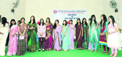 BBA-III students at a farewell function at ICFAI University in Dehradun