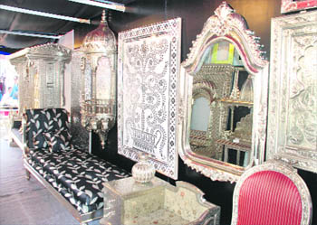 Silver furniture and accesorries from Udaipur 