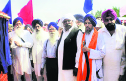 SGPC chief Avtar Singh Makkar lays the foundation stone of a charitable hospital in Nawanshahr