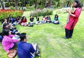 A class in the open at South Campus.