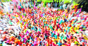 Women activists of the Indian Bahujan Sandesh Party (Kanshi Ram) hold a protest against the policies of the state government in Karnal on Tuesday.