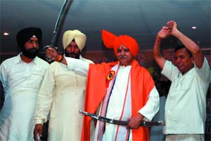 International general secretary of the Vishwa Hindu Parishad Dr Pravin Togadia at a function held in Bathinda on Wednesday.