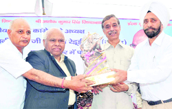 Union leaders at a meeting of INTUC in Haridwar