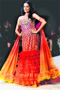 ALL THAT FRILL: Another model walks the ramp
