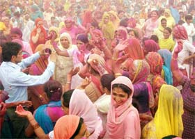 Holi Milan function being celebrated at village Khuyiansarwar (Abohar)