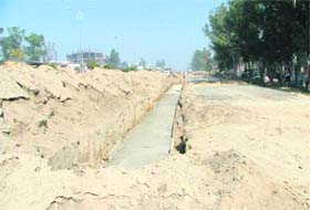 ROADBLOCKS: Construction work underway at the National Highway - 1 in Ludhiana