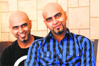 BALD & BOLD: (L-R) Rajiv and twin brother Raghu 