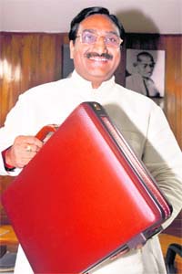 Uttarakhand Chief Minister Ramesh Pokhriyal Nishank on his way to the Uttarakhand Assembly to present the states annual Budget in Dehradun