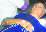 Shanta Kumar being taken to the PGI in Chandigarh 