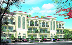 Elevation of row houses in DLF Valley project