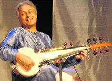 Sarod maestro Ustaad Amjad Ali Khan performs at the Tagore Theatre in Chandigarh on Saturday