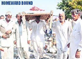 Jat protesters leave the rail track at Ramayan village near Hisar