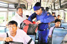 TAKING GUARD: Security arrangements stepped up outside the stadium