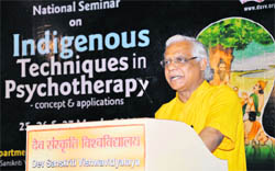 An expert addresses the seminar in Haridwar on Sunday. 