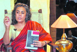 Author Radhika Singh in Dehradun on Saturday.