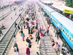 The hustle and bustle back at the Sirsa railway station after resumption of train services