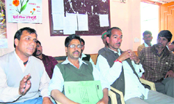 Villagers of Kempty address a press conference at Mussoorie