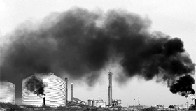 An oil terminal after it was retaken by rebels from Muammar Gaddafis forces in Zueitina, 850 km east of Tripoli on March 27.