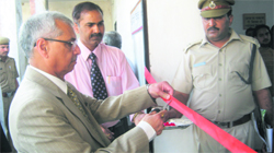 Justice Pramod Kohli of the Punjab and Haryana High Court inaugurates a jail library at the District Jail in Sonepat.