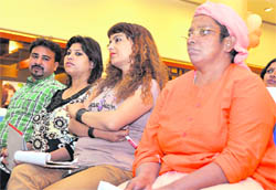 Participants at a hair-styling workshop held in Dehradun