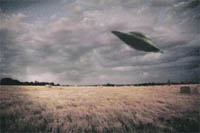 The UFO just before it crash landed in the fields, clicked by Maninder Singh, a farmer, from his mobile phone.