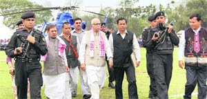 BJP leader LK Advani and JD-U president Sharad Yadav before a poll rally in Dibrugarh (Assam) on Thursday.