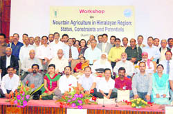 Participants at a workshop on mountain agriculture in Dehradun on Sunday