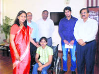 Rani with vice-chancellor Pankaj Mittal at BPS Mahila Vishwavidyalaya, Khanpur Kalan, Sonepat.