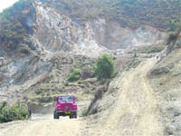 Illegal mining that has been taking place in the Bisar area of Pitthoragarh.