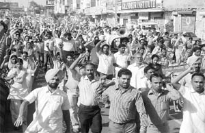 Unemployed teachers up in arms against the government in Bathinda.