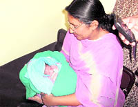 The abandoned newborn in the Civil Hospital in Nawanshahr.