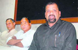 Trivendra Singh Panwar, President, UKD (Panwar faction), addresses a press conference in Dehradun on Wednesday.