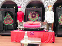 The silver throne of Maharaja Sansar Chandra displayed at his private museum in Kangra