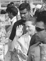 Congress president Sonia Gandhi at an election meeting in Kozhikode on Wednesday.