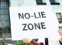 A sign outside a Milan court on Wednesday.
