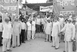 Farmers of Bhankarpur raise against the state government.