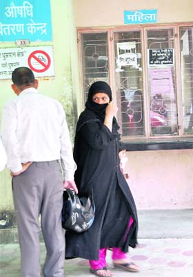 Closed medicine shop at the Doon Hospital in Dehradun