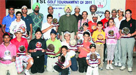 The winners and runners-up of the CGA Junior Golf Circuit Tournament at the SEPTA golf course in Chandi Mandir on Sunday.