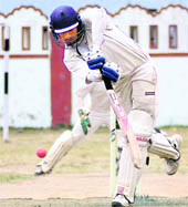 A batsman in action at the District Cricket League in Dehradun on Sunday