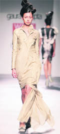 A model wears a design by Gaurav Gupta