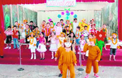 Children perform at the spring celebrations at The Heritage School in Dehradun