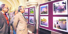 Major General Chander Mohan Sharma (retd) on the inaugural function of a photo exhibition at the Gaiety Theatre in Shimla on