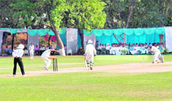 The final between YPS Patiala and Modern School New Delhi in progress at Patiala on Thursday