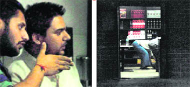 Rajdeep Singh and Gurpreet Singh who were arrested for attacking a head constable in Chandigarh; and (right) a side door of the liquor vend in Sector 55 was open even at 11.49 pm on Wednesday night. 