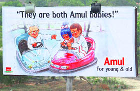 Dairy products manufacturer Amul has come out with a new advertisement in the wake of CPM-Congress sparring over Kerala Chief Minister VS Achuthanandans description of Rahul Gandhi as Amul Baby.