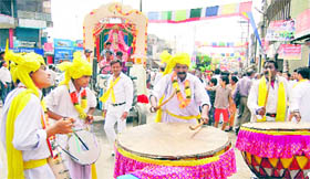 A shoba yatra is being taken out on Hanuman Jyanti in Dehradun on Sunday.
